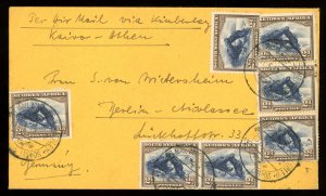 1932 South West Africa Scott #111, 111a (x2), 111b (x3) on Air Cover to Germany