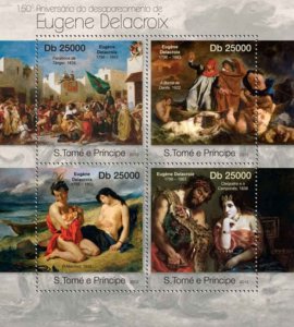 St Thomas - Eugene Delacroix, Artist - 4 Stamp Sheet - ST13108a