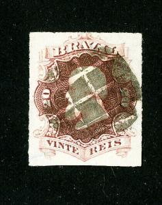 Brazil Stamps # 62 Jumbo 4 Margins Used Scott Value $30.00