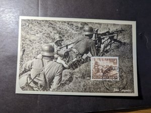 1942 Germany Military PPC Maxi Postcard Cover Soldiers with Mounted Machine Gun