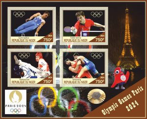 Stamps.Olympics games in Paris 2024  2024 year 1+1 sheets perforated NEW