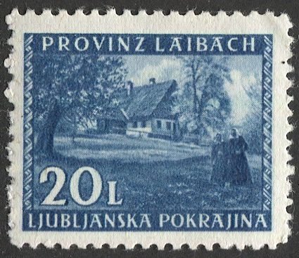 Yugoslavia  Ljubljana / Laibach 1945 Sc N69 20L MLH VF