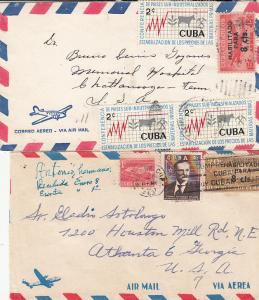 Cuba - Two Cover Airmail - C224 & C225 on Cover