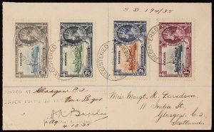 NIGERIA 1935 Registered cover franked KGV Silver Jubilee set. To Scotland.