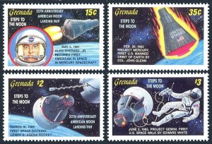 Grenada 734-1735, 1739-1740, MNH. Space achievements, 1989.