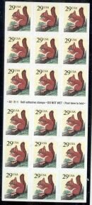 US Stamp #2489a MNH - Squirrel Self-Adhesive - Pane of 18 w/ Plate #D11111