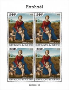 Burundi - 2022 Italian Artist Raphael - 4 Stamp Sheet - BUR2201119f