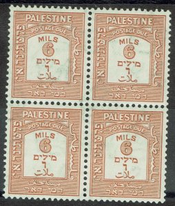 PALESTINE 1928 POSTAGE DUE 6M MNH ** BLOCK