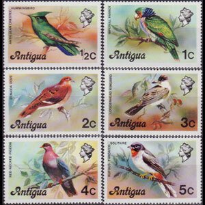 ANTIGUA 1976 - Scott# 405-10 Birds 1/2-5c LH