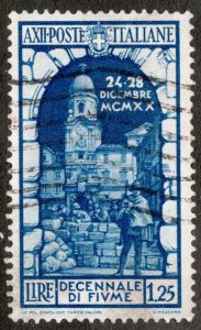 1934 Italy Sc #318  St. Vito's Tower Architecture - 1.25 Lire - Used stamp Cv $7