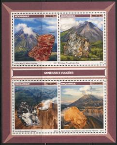 MOZAMBIQUE 2017  MINERALS AND VOLCANOES  SHEET MINT NH