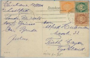 82100 - NORWAY - Postal History -  3 Colour FRANKING on  POSTCARD  1900's