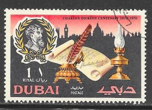 Dubai 128: 1r Charles Dickens, London Skyline, CTO, VF