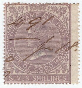 (I.B) Cape of Good Hope Revenue : Stamp Duty 7/- (1865)