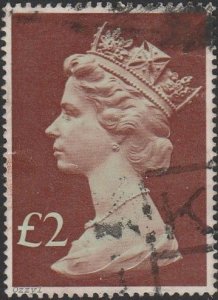 Great Britain #MH175 1977 £2 Brown QEII Machin Head USED-Fine-NH.