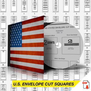 U.S.A. ENVELOPE CUT SQUARES STAMP ALBUM PAGES 1853-1974 (111 PDF digital pages)