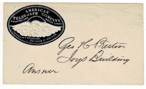 American Telegraph Co. cameo envelope in blue