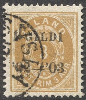 ICELAND 1902  Sc 49 3a  Used VF, partial DALASYLA cancel, cv $525