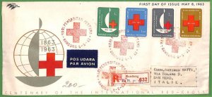 ZA1388 -  INDONESIA - Postal History -   FDC COVER  - 1963 RED CROSS