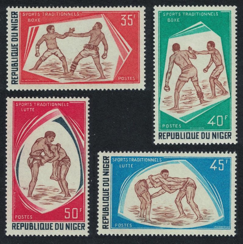 Niger Boxing Wrestling Traditional Sports 4v 1975 MNH SG#580-583