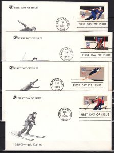 United States, Scott cat. 1795-1798. Winter Olympics. 4 First day covers. ^