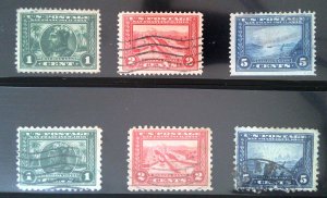 Scott #397-399&401-3- Panama Pacific Expo lot - Used - 1913-15