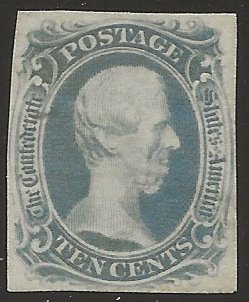 Confederate States #9  F/VF unused no gum