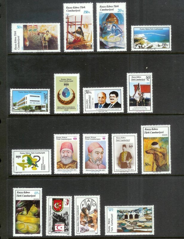 TURKISH CYPRUS (144) Different Stamps ALL Mint Never Hinged