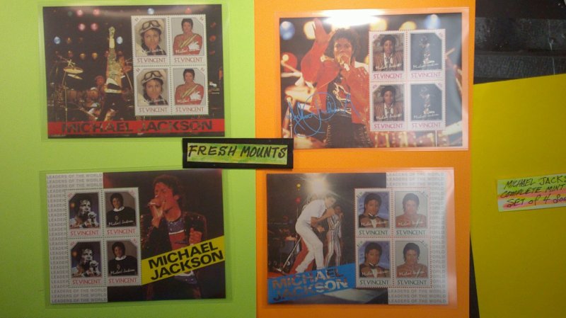 St. Vincent 1985 Michael Jackson Scott# 898-901 Set of 4 S/S Mint XF NH CPL
