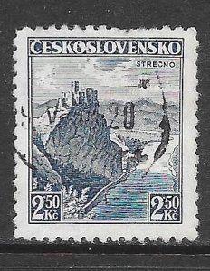 Czechoslovakia 221: 2.50k Ruins of the Castle at Strecno, used, F-VF
