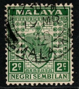 MALAYA NEGRI SEMBILAN SG22 1936 2c GREEN FINE USED