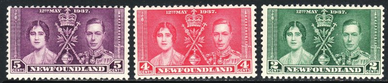 Sc# 230 / 232 Newfoundland  1937Coronation complete set MNH CV $9.80 Stk# 7