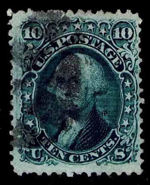 US.#68  REGULAR ISSUE OF 1861 - CORK CANCEL - USED - F/VF - CV $37.50 (ESP#7289)