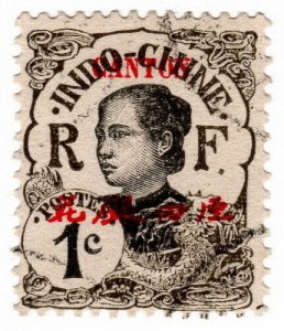 (I.B) France Colonial Postal : Indo-China 1c (Canton)