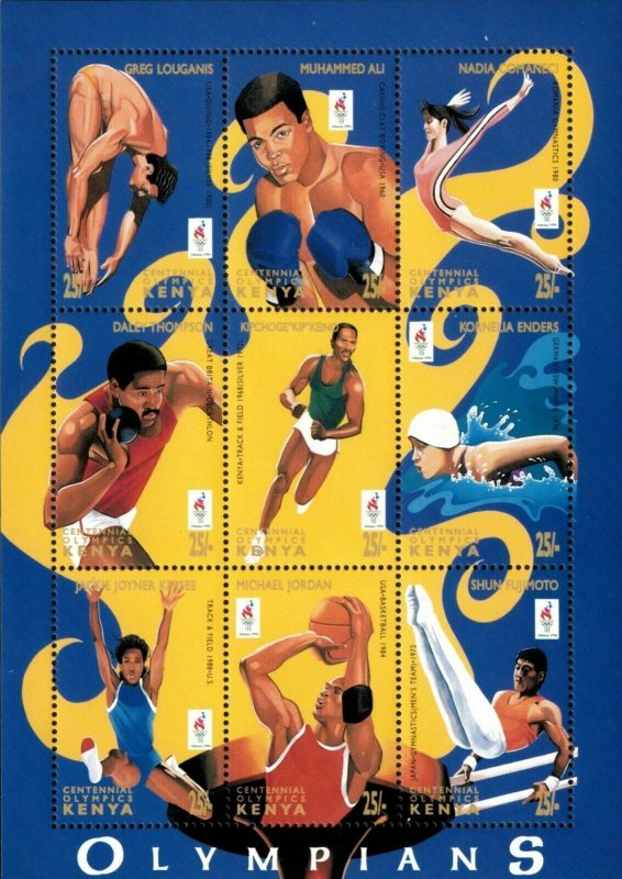 Kenya 1996 - Atlanta Summer Olympics, Medal Winners - Sheet of 9 - Sc 667 - MNH