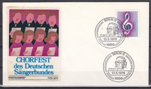 Germany, Scott cat. 9n386. Choir Festival issue. First day cover.