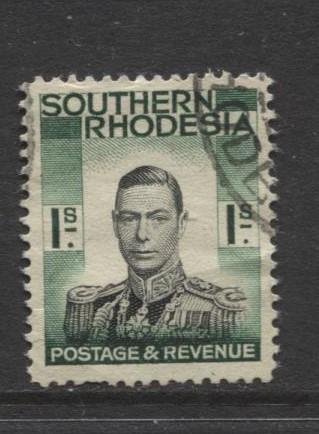 Southern Rhodesia- Scott 50 - KGVI - Definitive -1937 -Used- Single 1/- Stamp