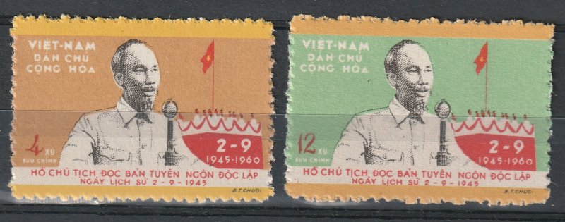 North Viet Nam - 1960 - Sc 132 - 133 - 15th Anniv National Day - MNH #2