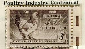 USA; 1948 early Commemorative Series Mint hinged 3c. value, Poultry