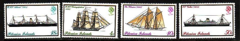 Pitcairn Is.-Sc#147-50- id9- unused NH set-mailboats-Ships-1975-please note tha