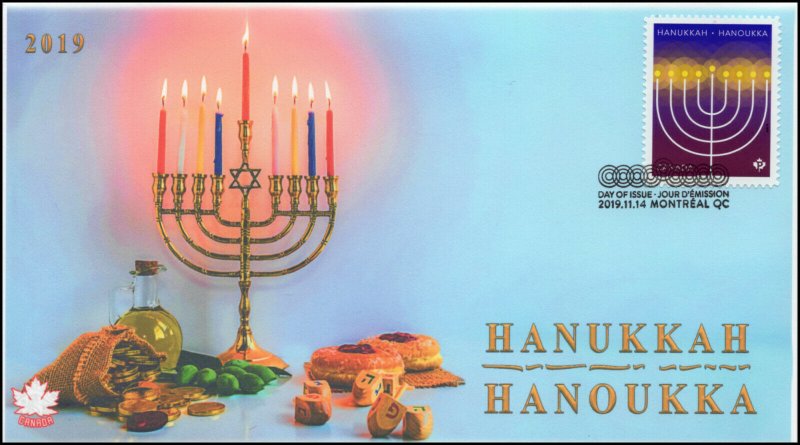 CA19-046, 2019, Hanukkah, Pictorial Postmark, First Day Cover,