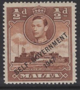 MALTA SG235 1948 ½d BROWN MNH