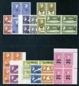 Falkland Islands Dep 1977 QEII South Georgia Decimal set complete MNH. SG 53-66.
