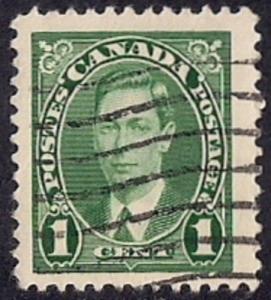 Canada #231 1 cent King George 6, Green VF used