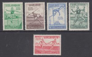 Belgium Sc B480-B484 MNH. 1950 European Athletic Games, complete set