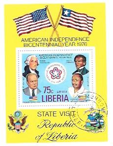 Liberia. Souvenir Sheet - Airmail. 1976. US Bicentennial