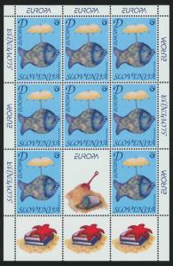 Slovenia 563 Sheet MNH Europa, Vacations, Fish, Art