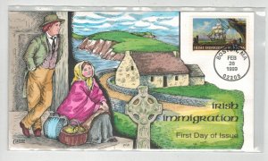 1998 COLLINS HANDPAINTED 3286 IRISH IMMIGRATION BOSTON MA FIRST DAY COVER