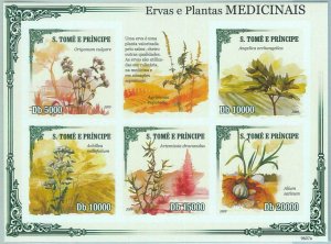 M1594 - S TOME & PRINCIPE - 2009, IMPERF stamp  SHEET: Plants, Herbs, Medicine
