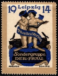 1914 Germany Poster Stamp Special Group of Women Music Publishers Leipzig